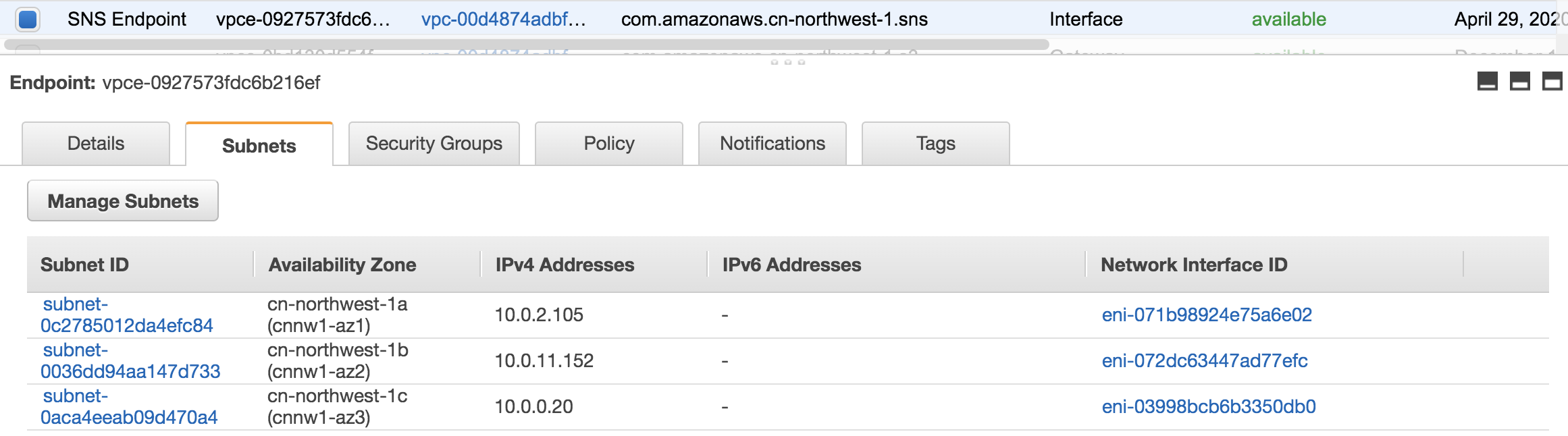 sns-vpc-endpoint